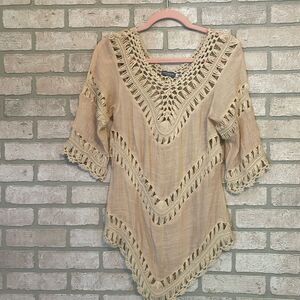 Earthbound Cream Knit Coverup size M